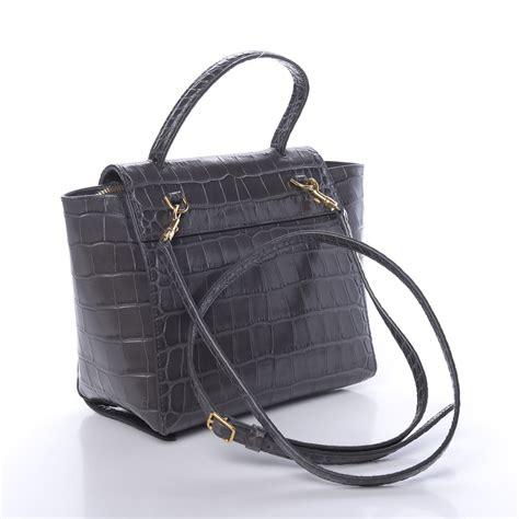 celine nano luggage crocodile grey|Celine Nano Luggage .